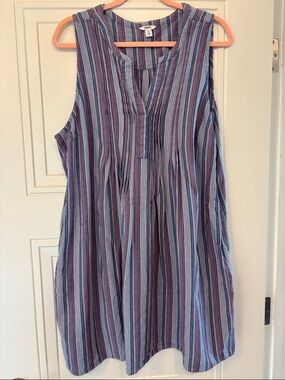 Sonoma Striped Sleeveless Mini Dress in Blue and Purple